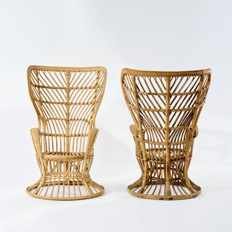 Bild 2 zu Objekt, Two wicker chairs, c. 1950, Gio Ponti, Bonacina, Vittorio & C., Como, 173A 8