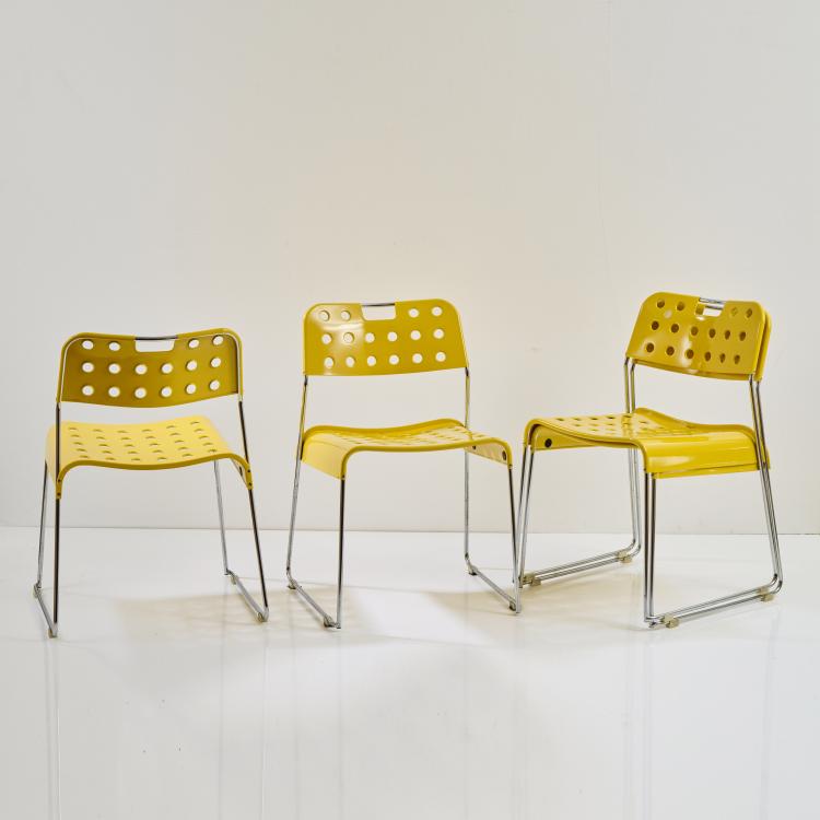 Hauptbild zu Objekt, Four stacking chairs 'Omstack', 1970, Rodney Kinsman, Bieffeplast, Padua, 173B 377