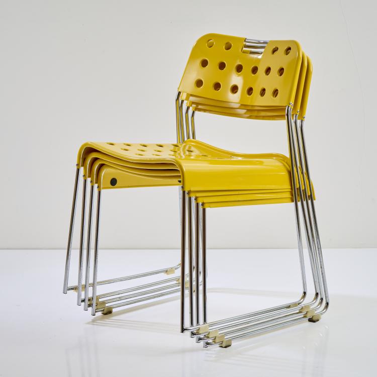Bild 1 zu Objekt, Four stacking chairs 'Omstack', 1970, Rodney Kinsman, Bieffeplast, Padua, 173B 377