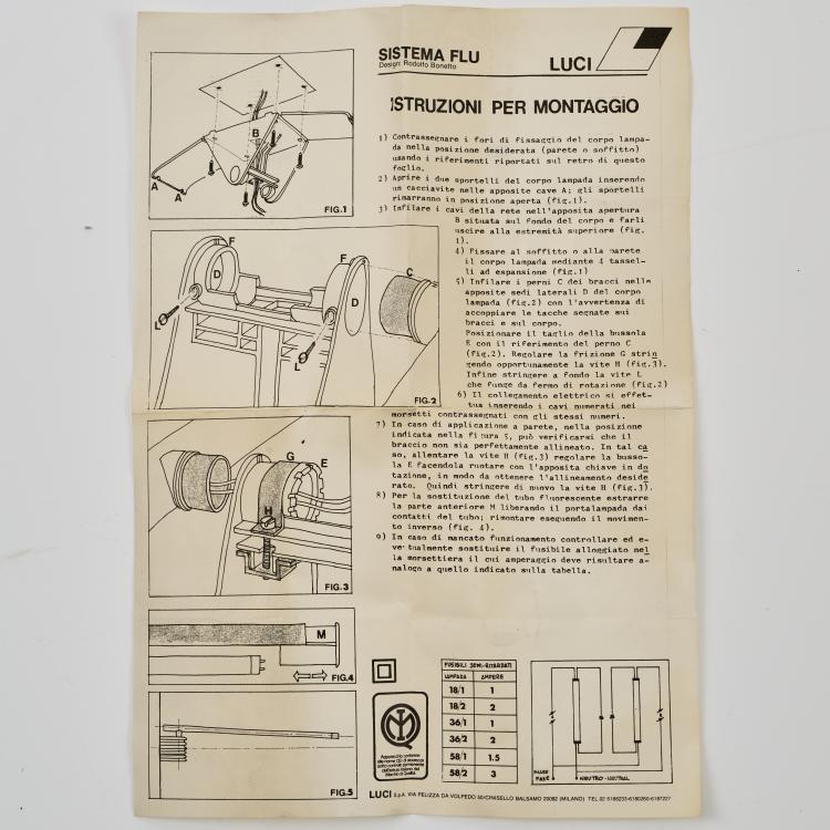 Bild 5 zu Objekt, Two wall/ceiling lights 'Flu', 1980, Rodolfo Bonetto, Luci Illuminazione, Cinisello, 173A 243