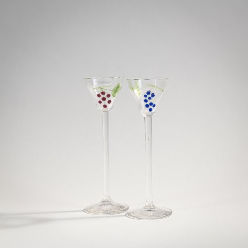 Two 'Berries' liqueur glasses, c. 1904