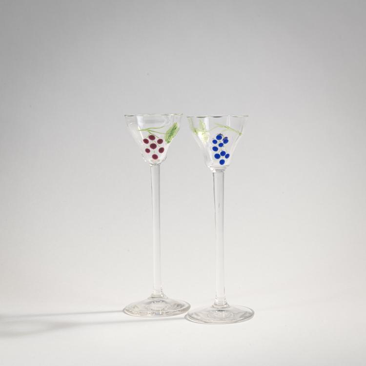 Hauptbild zu Objekt, Zwei Lik&ouml;rgl&auml;ser 'Beeren', um 1904, Moser, Ludwig, Karlsbad, 174A 228