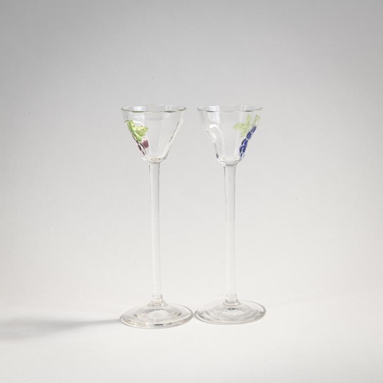 Bild 1 zu Objekt, Zwei Lik&ouml;rgl&auml;ser 'Beeren', um 1904, Moser, Ludwig, Karlsbad, 174A 228