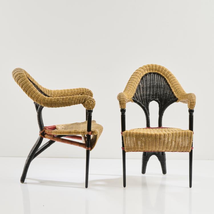 Bild 1 zu Objekt, Zwei Armlehnst&uuml;hle 'Liba', 1989, Bořek &Scaron;&iacute;pek, Driade, Caorso, 173B 539