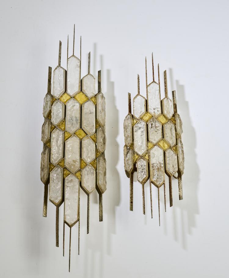 Hauptbild zu Objekt, Two wall lights, 1970s, Albano Poli (attributed), Poliarte, Verona, 173A 178