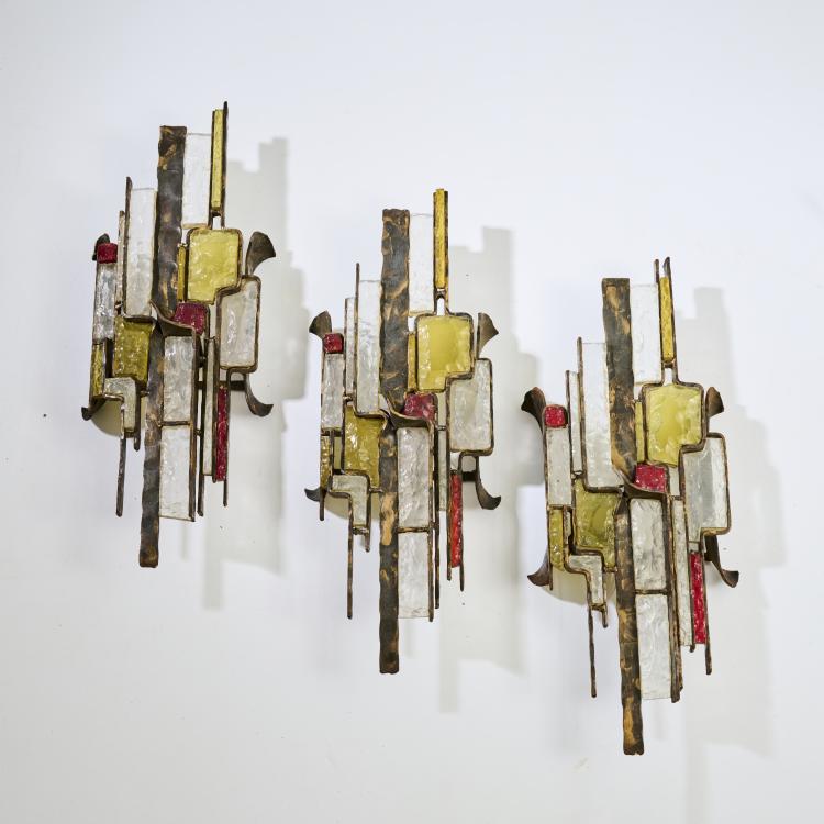 Hauptbild zu Objekt, Three wall lights, 1970s, Albano Poli (attributed), Poliarte, Verona (zugeschrieben/attr.), 173A 179