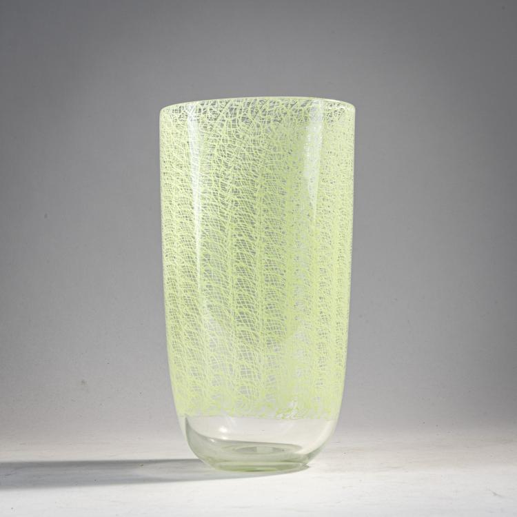 Hauptbild zu Objekt, 'Merletto giallo' vase, c. 1952, Archimede Seguso, Seguso, Archimede, Murano, 173C 712