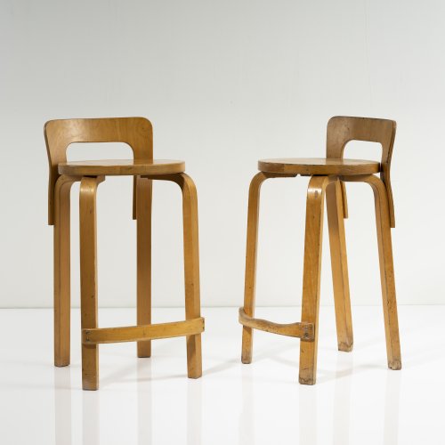 Two '65' bar stools, 1934