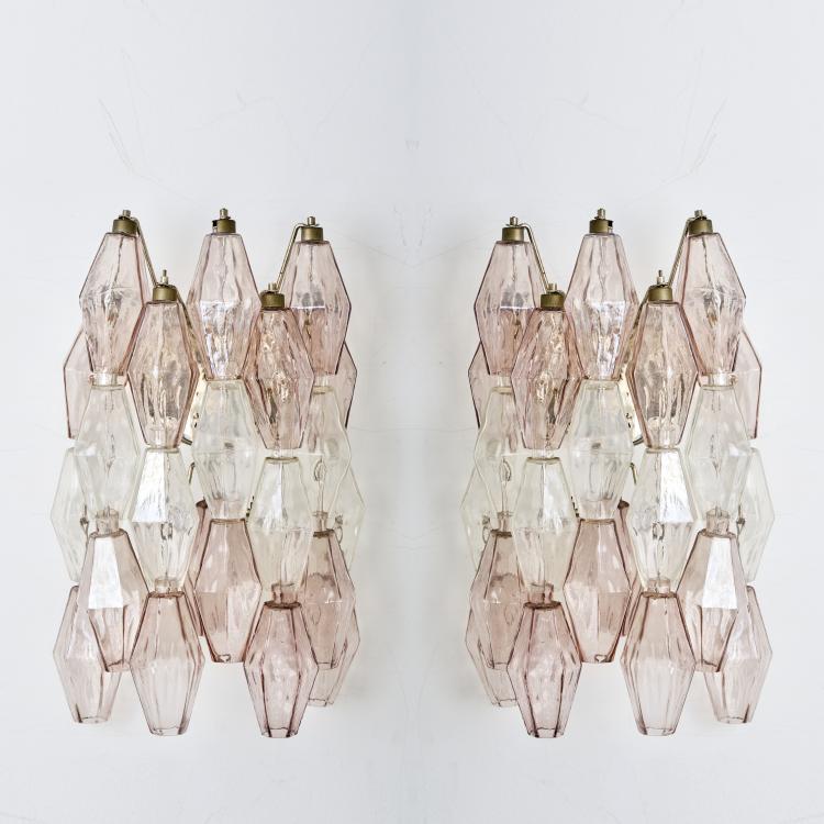 Hauptbild zu Objekt, Zwei Wandleuchten 'Poliedri', 1958, Ignazio Gardella,Carlo Scarpa,Paolo Venini,Enrico Peressutti, Venini & C., Murano, 173A 42