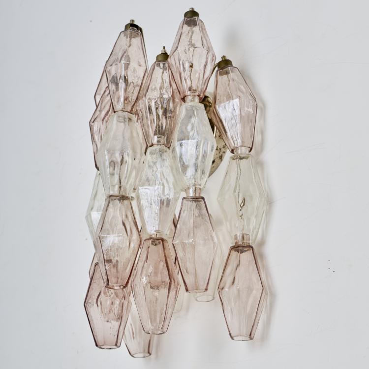 Bild 1 zu Objekt, Zwei Wandleuchten 'Poliedri', 1958, Ignazio Gardella,Carlo Scarpa,Paolo Venini,Enrico Peressutti, Venini & C., Murano, 173A 42