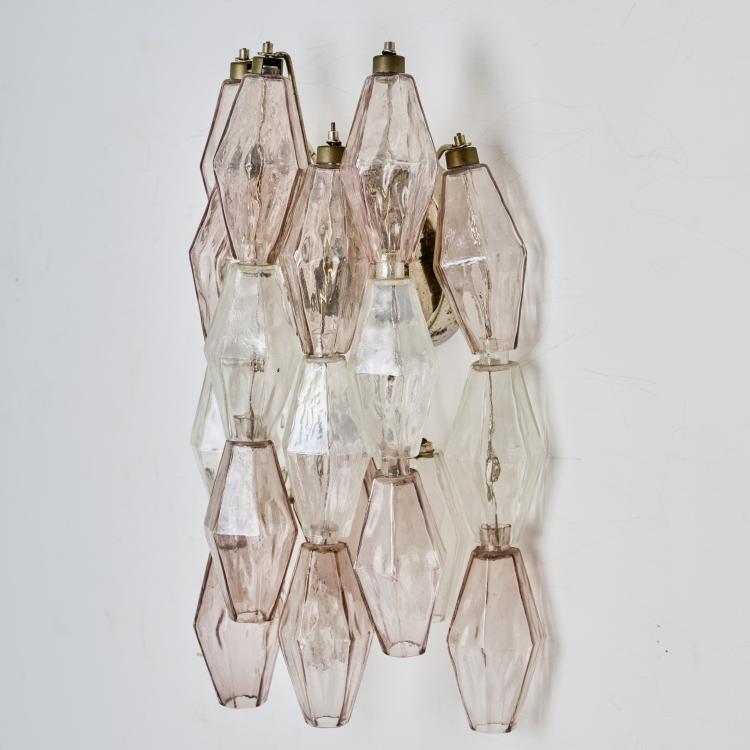 Bild 2 zu Objekt, Zwei Wandleuchten 'Poliedri', 1958, Ignazio Gardella,Carlo Scarpa,Paolo Venini,Enrico Peressutti, Venini & C., Murano, 173A 42