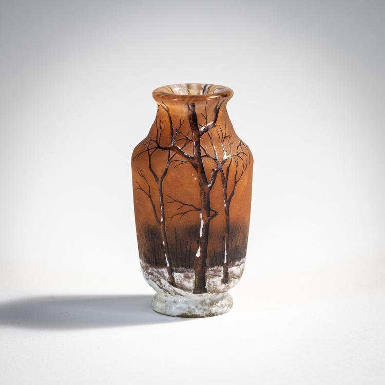 Hauptbild zu Objekt, Kleine Vase 'Cr&eacute;puscule neige' oder 'Paysage hiver', um 1902, Daum Fr&egrave;res, Nancy, 174A 31