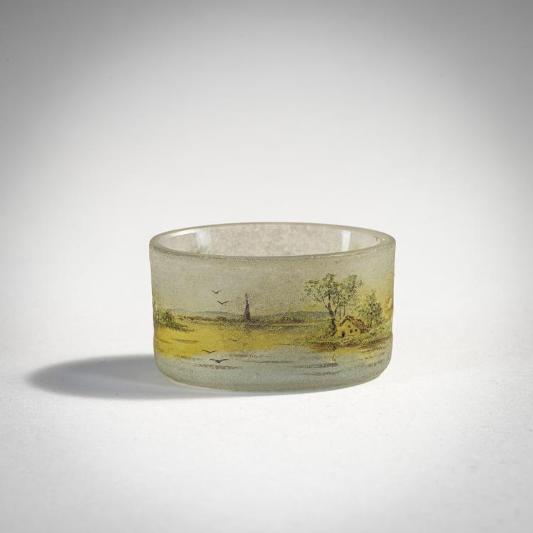 Hauptbild zu Objekt, Miniaturschale 'Paysage lacustre', um 1905, Daum Fr&egrave;res, Nancy, 174A 55