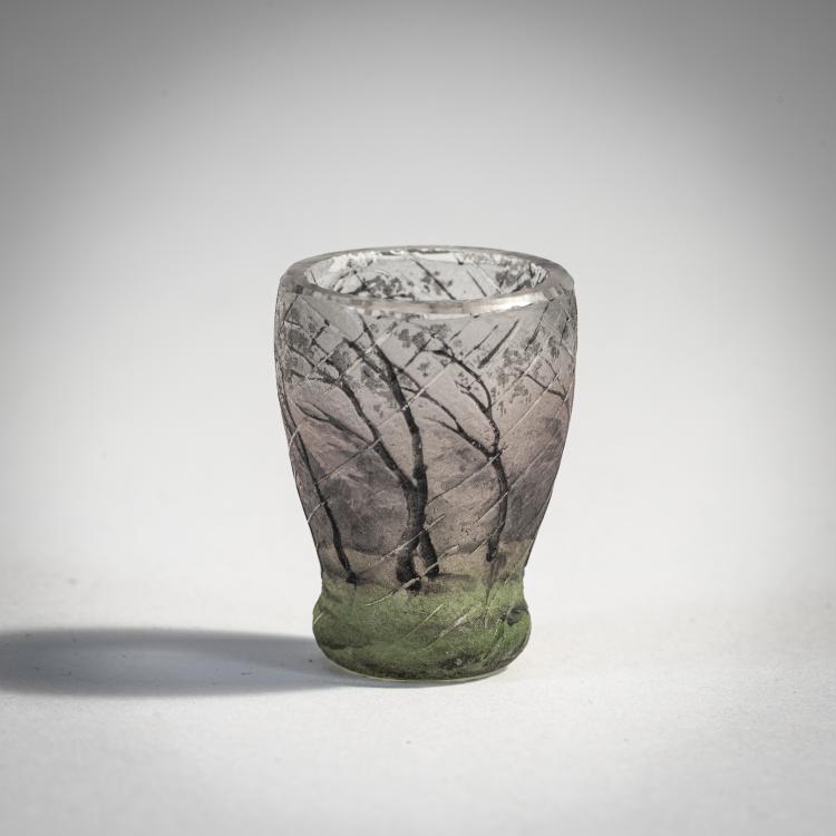 Hauptbild zu Objekt, Miniaturvase 'Pluviose' - 'Une Pluie', um 1900, Henri Berg&eacute;, Daum Fr&egrave;res, Nancy, 174A 24