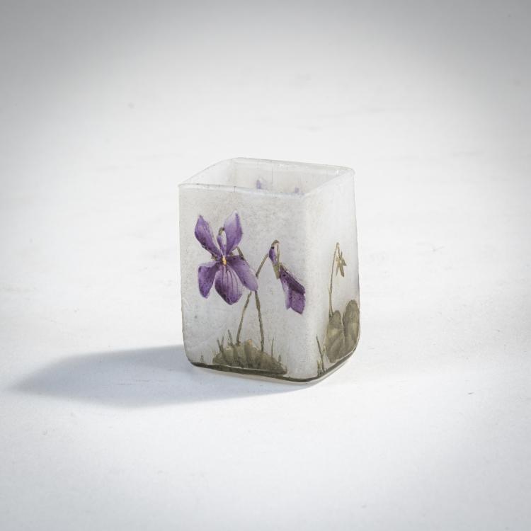 Hauptbild zu Objekt, Miniaturvase 'Violettes', um 1905, Daum Fr&egrave;res, Nancy, 174A 56