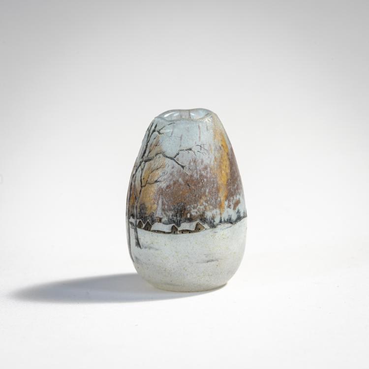 Bild 1 zu Objekt, Miniaturvase 'Paysage hiver', um 1910, Daum Fr&egrave;res, Nancy, 174A 84