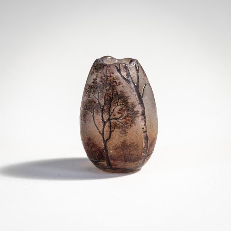 Hauptbild zu Objekt, Miniaturvase 'Paysage mauve', 1907, Daum Fr&egrave;res, Nancy, 174A 70