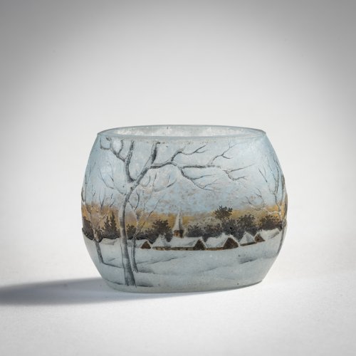 Miniature vase 'Paysage hiver', c. 1910