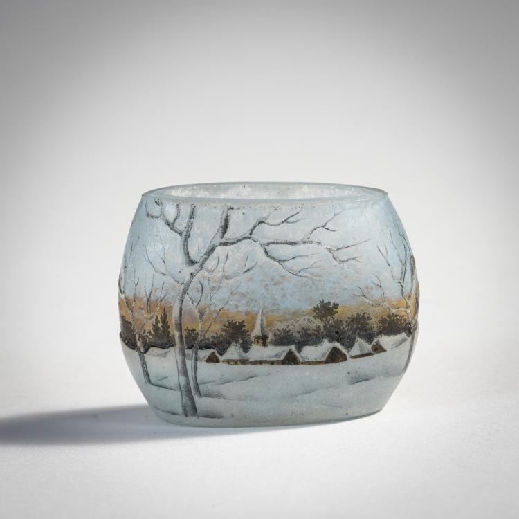 Hauptbild zu Objekt, Miniaturvase 'Paysage hiver', um 1910, Daum Fr&egrave;res, Nancy, 174A 88