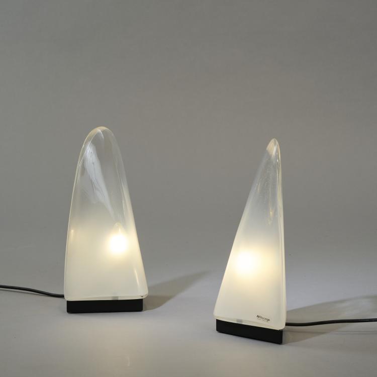 Hauptbild zu Objekt, Two table lights, 1960s, Carlo Nason, Mazzega, A.V., Murano, 173A 113
