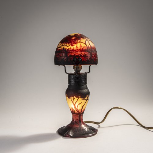 Small table light 'Paysage lacustre', c. 1910