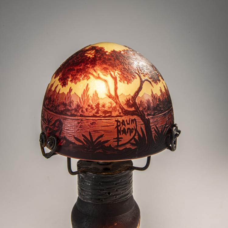 Bild 2 zu Objekt, Kleine Tischleuchte 'Paysage lacustre', um 1910, Daum Fr&egrave;res, Nancy, 174A 89