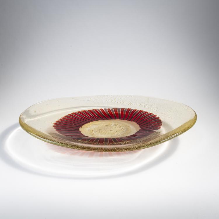 Hauptbild zu Objekt, 'A cane' plate, 1956, Anzolo Fuga, A.Ve.M., Murano, 173C 734