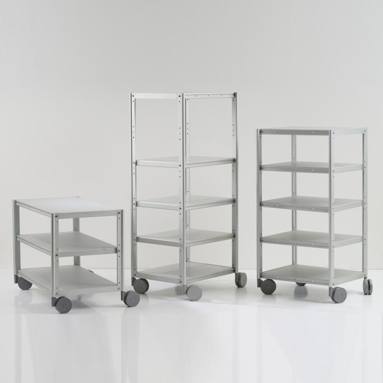 Bild 1 zu Objekt, Three mobile shelves 'Ciak AT' and 'Rack AT', 1988, Marc Berthier, Magis, Torre di Mosto, 173B 534