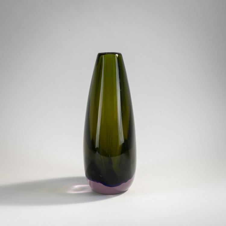 Bild 1 zu Objekt, Vase 'Sommerso verde - filo blu - violetto', 1957, Flavio Poli, Seguso Vetri d'Arte, Murano, 173C 709