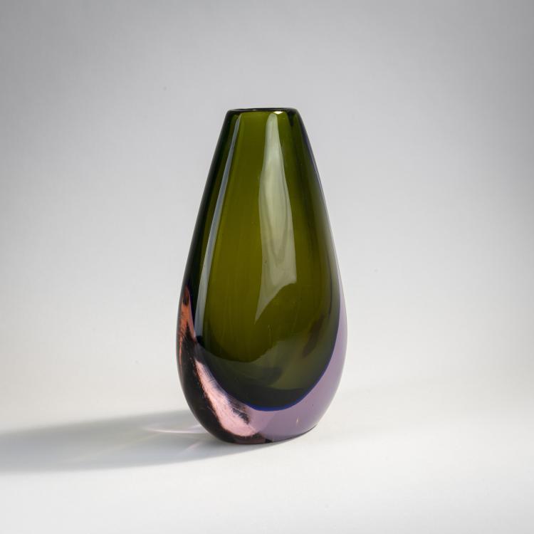 Bild 2 zu Objekt, Vase 'Sommerso verde - filo blu - violetto', 1957, Flavio Poli, Seguso Vetri d'Arte, Murano, 173C 709