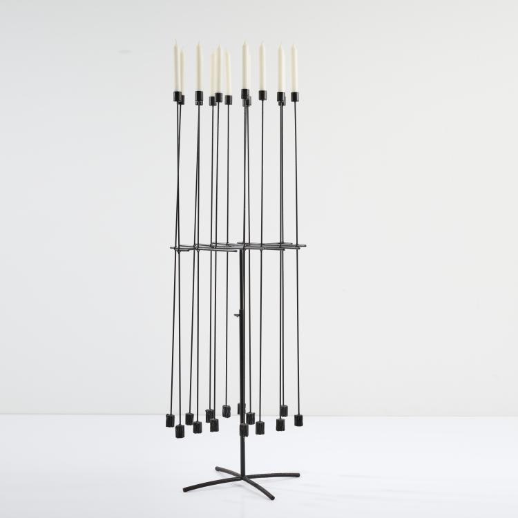 Hauptbild zu Objekt, Kinetic candlestick 'Attrape-feux', c. 1984, Daniel Grobet, Grobet, Daniel, 173B 410