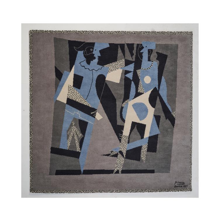 Hauptbild zu Objekt, Teppich 'Arlequin y mujer con collar', 1917/1994, Pablo Picasso (nach), Unland, Niederlande / The Netherlands, 173B 430