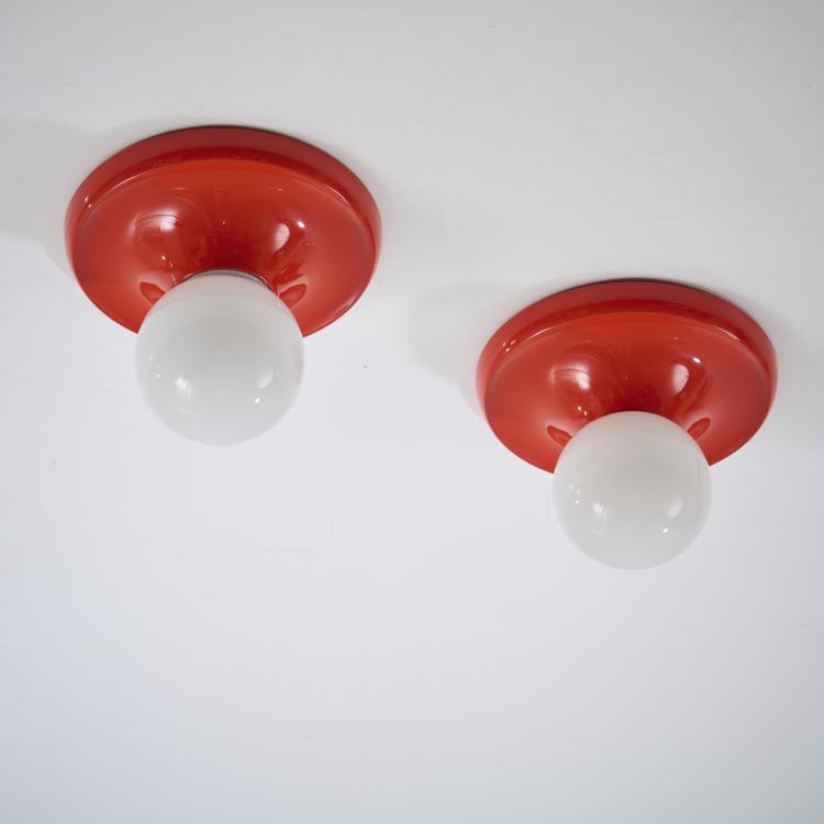 Hauptbild zu Objekt, Two 'Light Ball' ceiling lights, 1965, Achille Castiglioni,Pier Giacomo Castiglioni, Flos, Mailand / Arteluce, Mailand, 173A 138