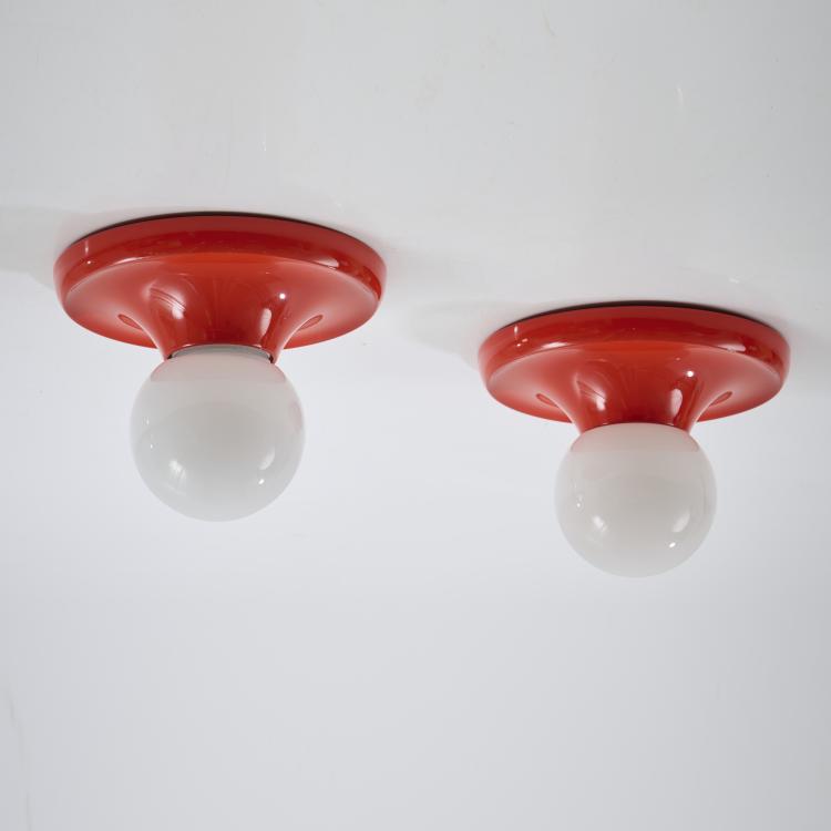 Bild 1 zu Objekt, Two 'Light Ball' ceiling lights, 1965, Achille Castiglioni,Pier Giacomo Castiglioni, Flos, Mailand / Arteluce, Mailand, 173A 138