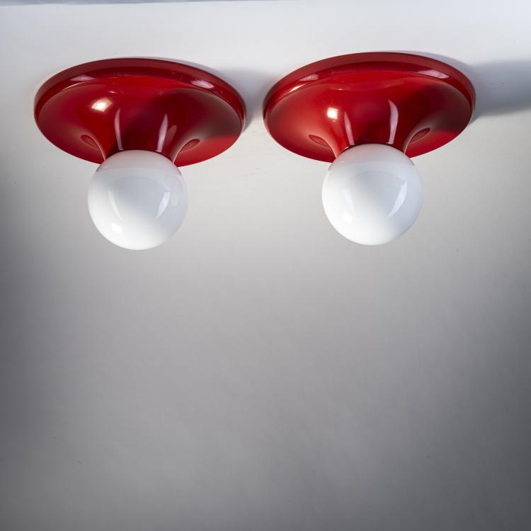 Hauptbild zu Objekt, Two 'Light Ball' ceiling lights, 1965, Achille Castiglioni,Pier Giacomo Castiglioni, Flos, Brescia, 173A 139