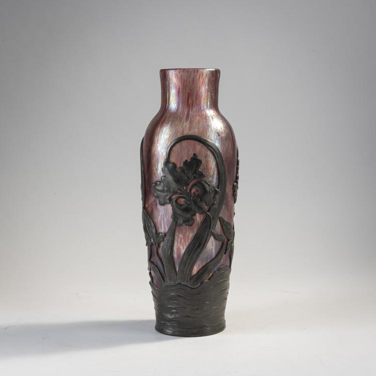 Hauptbild zu Objekt, 'Papillon'-Vase mit Zinnmontierung von F. van Hauten Sohn, Bonn, um 1898-1904, L&ouml;tz Wwe., Klosterm&uuml;hle; Van Hauten, F. Sohn, Bonn, 174A 204