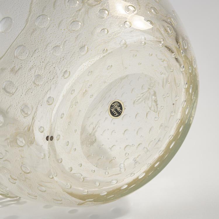 Bild 2 zu Objekt, Vase mit aufgesetzten Bl&auml;ttern, 1942, Flavio Poli, Seguso Vetri d'Arte, Murano, 173C 700