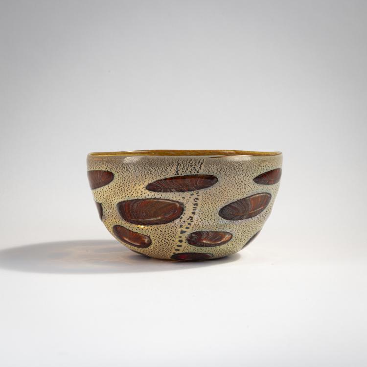 Hauptbild zu Objekt, 'A reazione policrome (ad anelli)' bowl, c. 1950, Giulio Radi, A.Ve.M., Murano, 173C 732