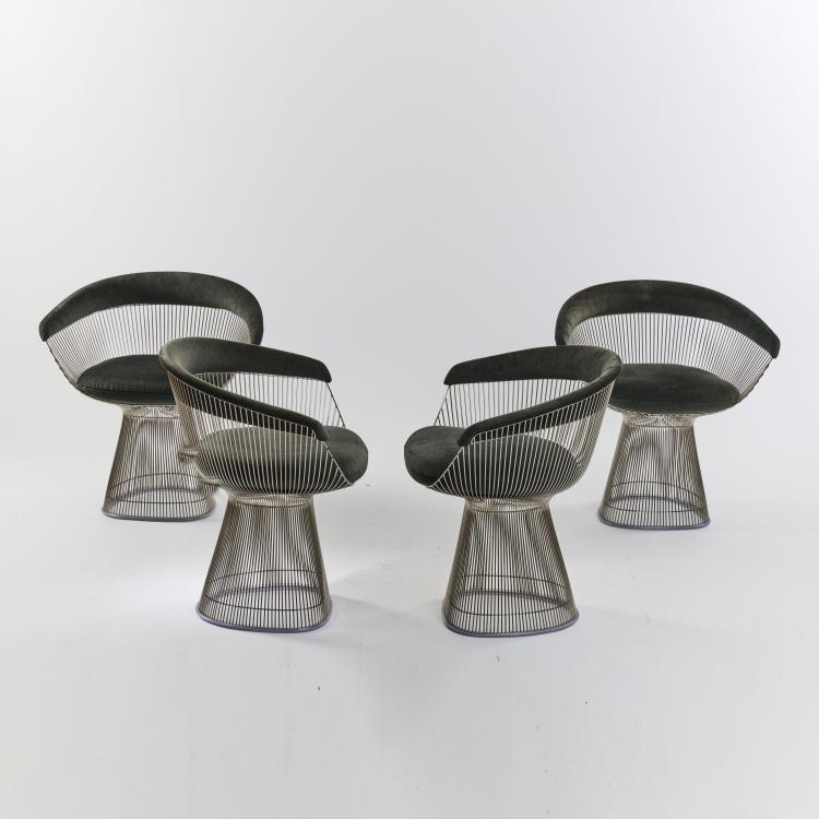 Hauptbild zu Objekt, Vier Armlehnsessel, 1966, Warren Platner, Knoll International, New York, 173B 375