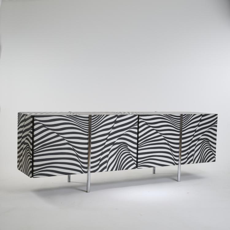 Hauptbild zu Objekt, Sideboard 'Amor Stripe - Wogg12 - Zebra', 1988, Trix Haussmann,Robert Haussmann, Wogg, Zumikon, Schweiz, 173B 537