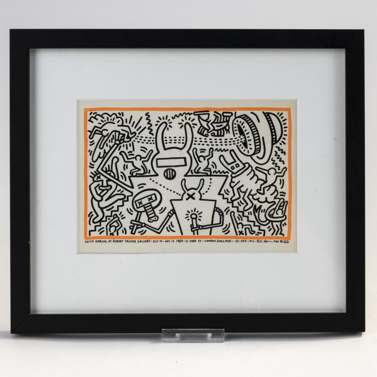Bild 1 zu Objekt, Robert Fraser Gallery exhibition invitation, 1983, Keith Haring (after), 173D 865