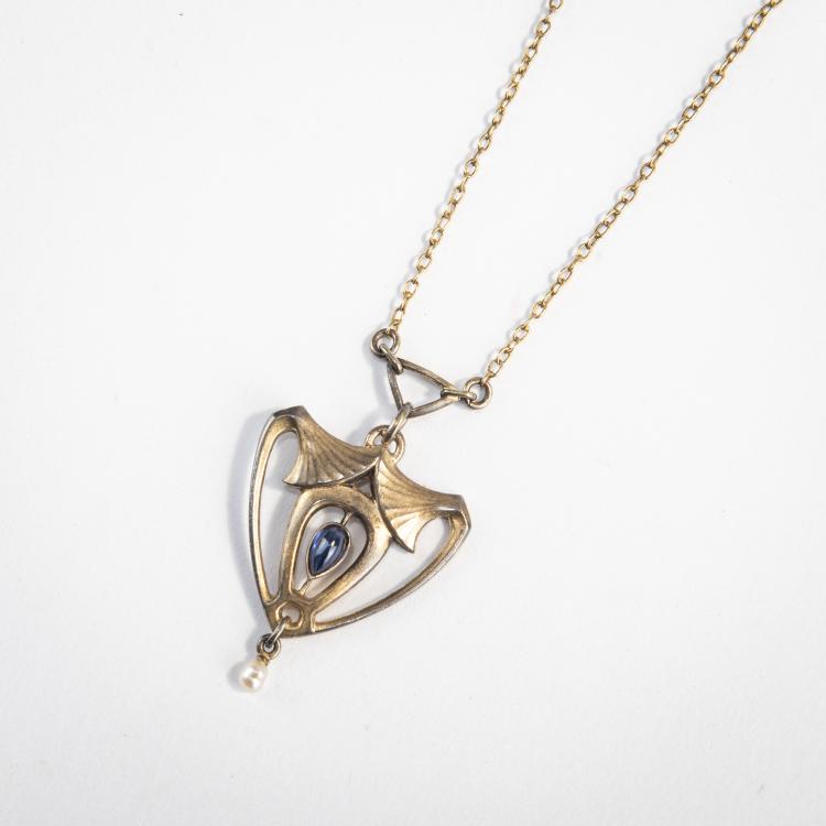 Hauptbild zu Objekt, 'Ginkgo' pendant, c. 1900, Georg Kleemann (attributed), Zerrenner, P., Pforzheim, 174A 266