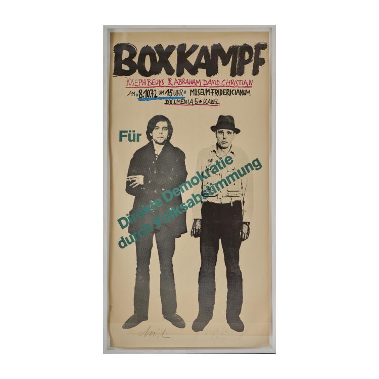 Hauptbild zu Objekt, 'Beuys boxt f&uuml;r direkte Demokratie', 1972, Joseph Beuys, Edition Staeck, Heidelberg (Publ.), 173D 853