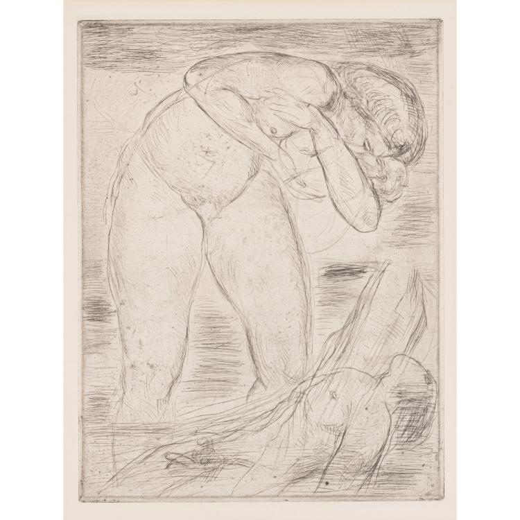 Hauptbild zu Objekt, '&Uuml;berschwemmung', 1914, Wilhelm Lehmbruck (attributed), 173D 811