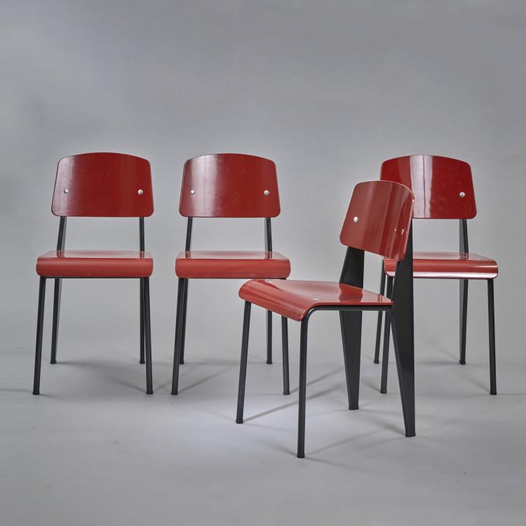 Hauptbild zu Objekt, Four 'Standard SP' chairs, 1934/1950, Jean Prouv&eacute;, Vitra, Birsfelden, 173B 493
