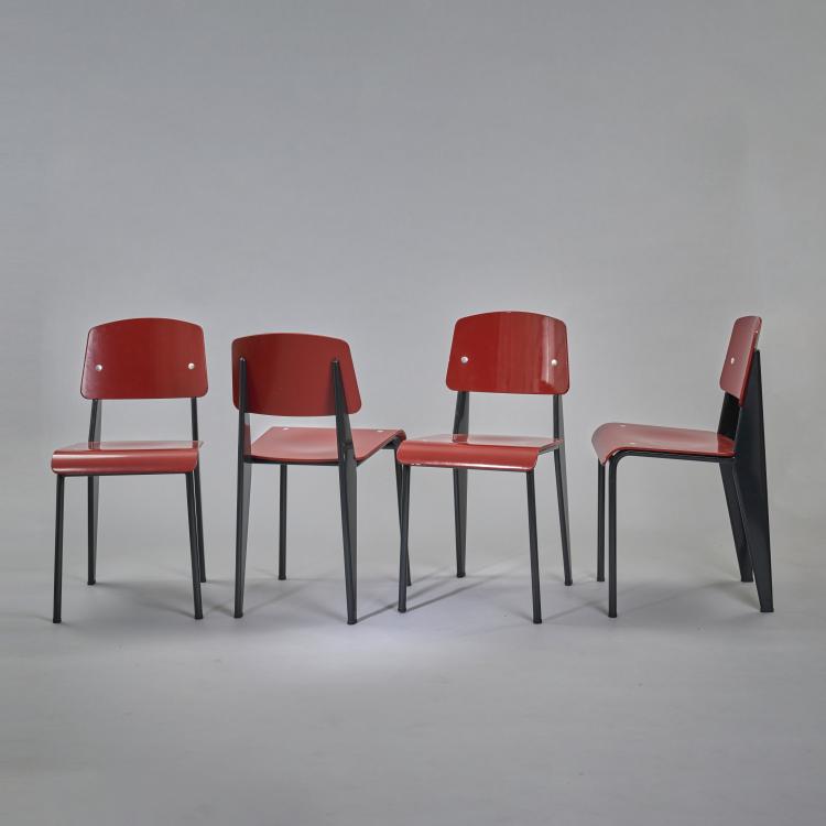Bild 2 zu Objekt, Four 'Standard SP' chairs, 1934/1950, Jean Prouv&eacute;, Vitra, Birsfelden, 173B 493