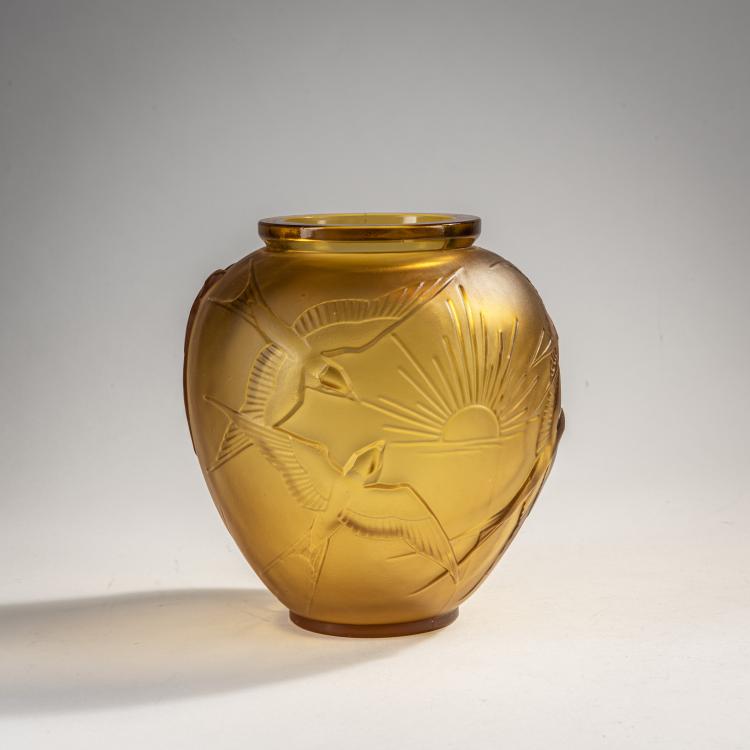 Hauptbild zu Objekt, Vase 'Hirondelles', um 1928, Marius-Ernest Sabino, Sabino, Paris, 174A 182