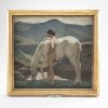 Female nude, watering a horse, c. 1910