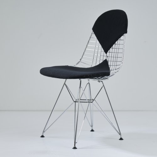 'Wire Chair - DKR-2' with 'Bikini' upholstery, c. 1951