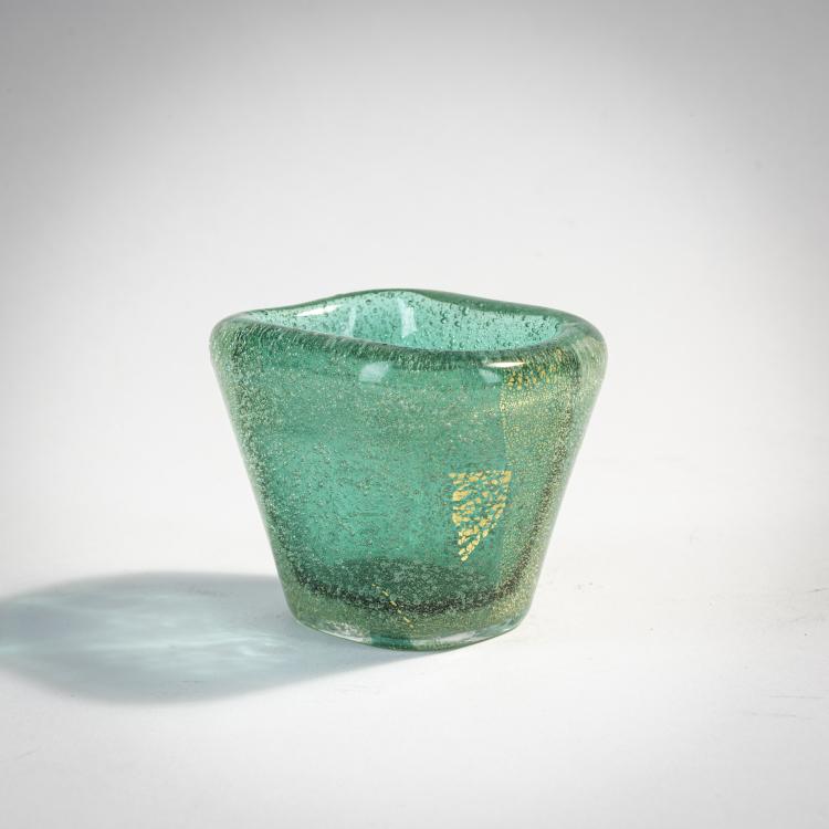 Bild 1 zu Objekt, Kleine Vase 'Sommerso a bollicine', um 1934-36, Carlo Scarpa, Venini & C., Murano, 173C 598
